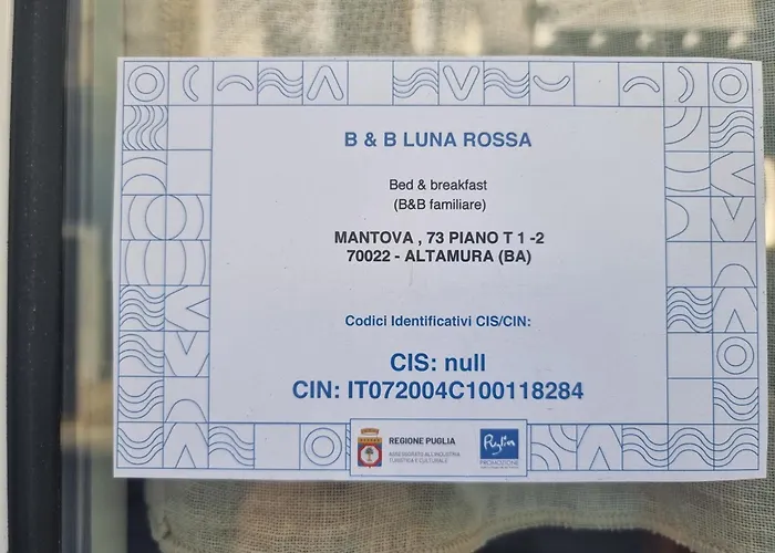 ベッド・アンド・ブレックファスト Luna Rossa アルタムラ